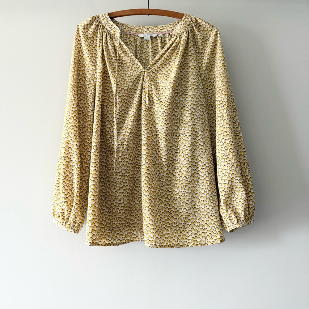 Boden yellow Printed boho peasant Blouse – Size 16 18 R - Picture 2 of 5